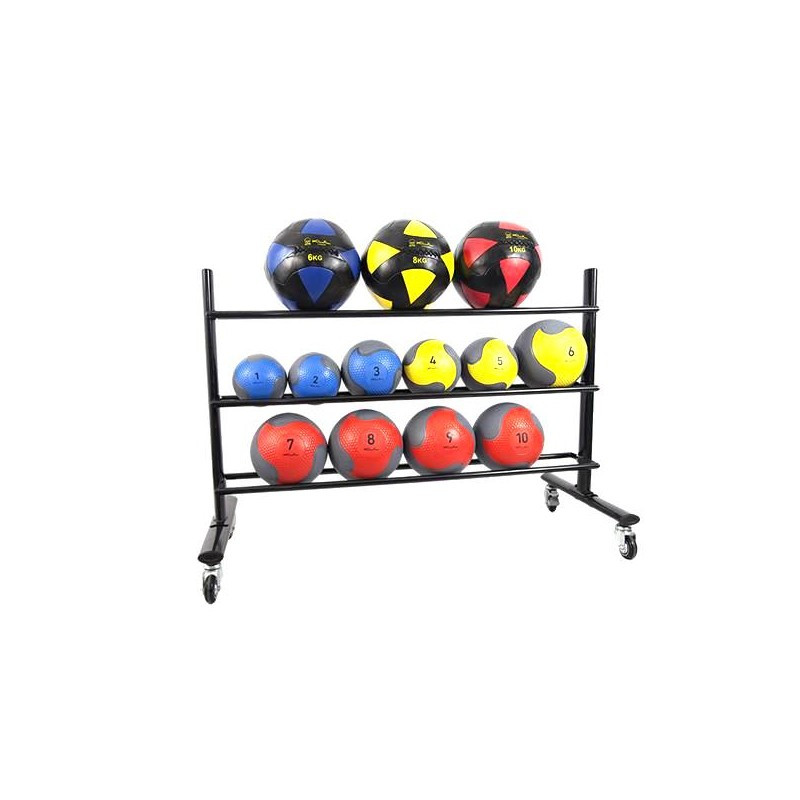 Soporte wall ball / balones medicinales (con ruedas)